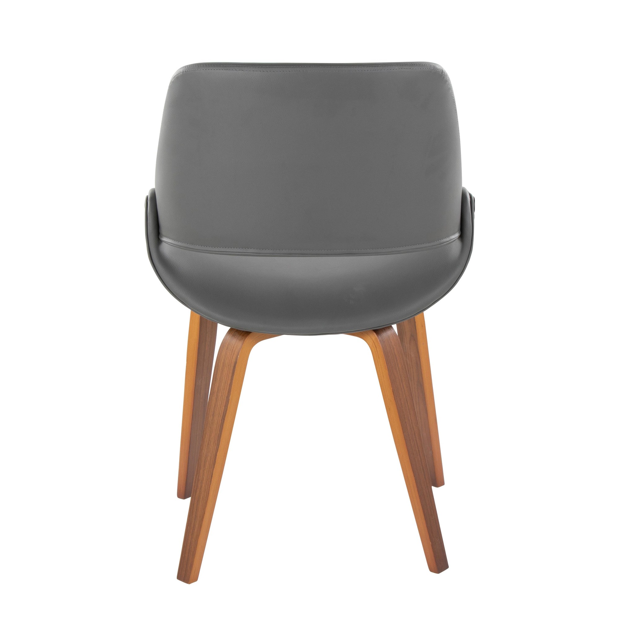 Fabrico Walnut and Grey Faux Leather Mid-Century Chairs (Set of 2) 7 Fabrico Walnut and Grey Faux Leather Mid-Century Chairs (Set of 2) - Image 7