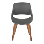 Fabrico Walnut and Grey Faux Leather Mid-Century Chairs (Set of 2) 18 Fabrico Walnut and Grey Faux Leather Mid-Century Chairs (Set of 2)