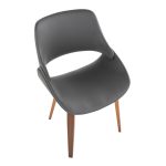 Fabrico Walnut and Grey Faux Leather Mid-Century Chairs (Set of 2) 19 Fabrico Walnut and Grey Faux Leather Mid-Century Chairs (Set of 2)