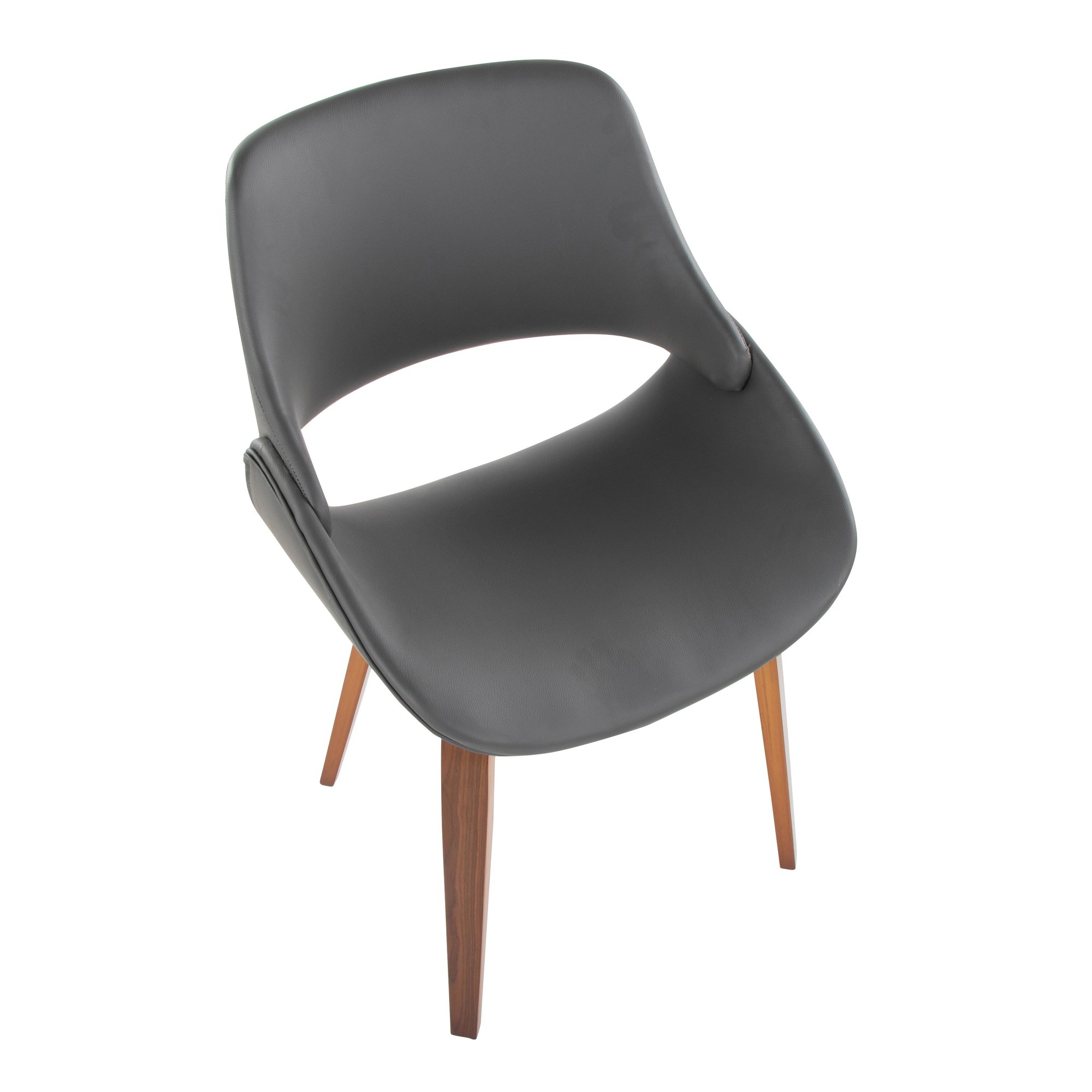 Fabrico Walnut and Grey Faux Leather Mid-Century Chairs (Set of 2) 9 Fabrico Walnut and Grey Faux Leather Mid-Century Chairs (Set of 2) - Image 9