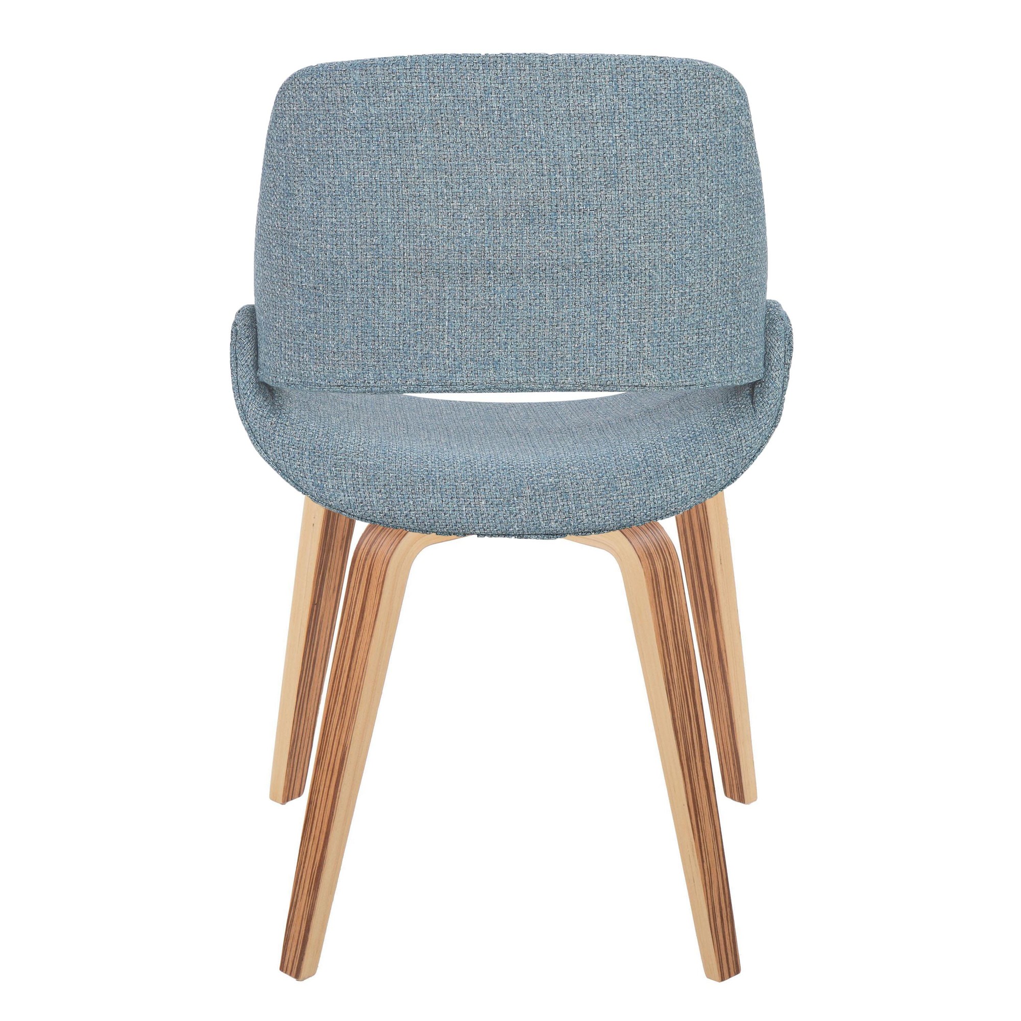 Fabrico Zebra Wood Blue Mid-Century Modern Accent Chairs (Set of 2) 5 Fabrico Zebra Wood Blue Mid-Century Modern Accent Chairs (Set of 2) - Image 5