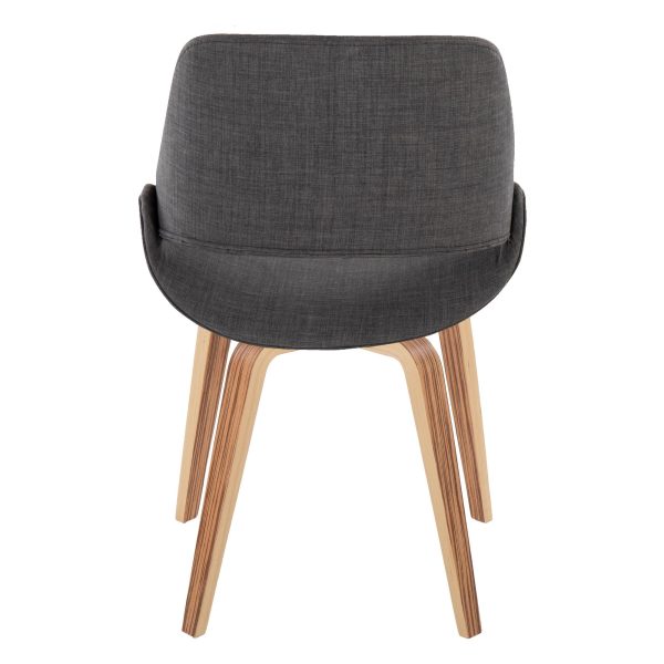 Fabrico Zebra Wood Charcoal Mid Century Modern Chairs Set of 2 4