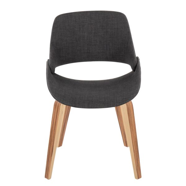 Fabrico Zebra Wood Charcoal Mid Century Modern Chairs Set of 2 5
