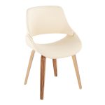 Fabrico Zebra Wood Cream Faux Leather Mid-Century Chairs (Set of 2)