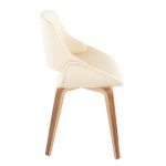 Fabrico Zebra Wood Cream Faux Leather Mid-Century Chairs (Set of 2)