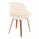 Fabrico Zebra Wood Cream Faux Leather Mid-Century Chairs (Set of 2)