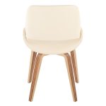 Fabrico Zebra Wood Cream Faux Leather Mid-Century Chairs (Set of 2)