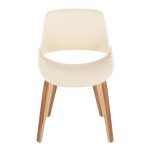 Fabrico Zebra Wood Cream Faux Leather Mid-Century Chairs (Set of 2)
