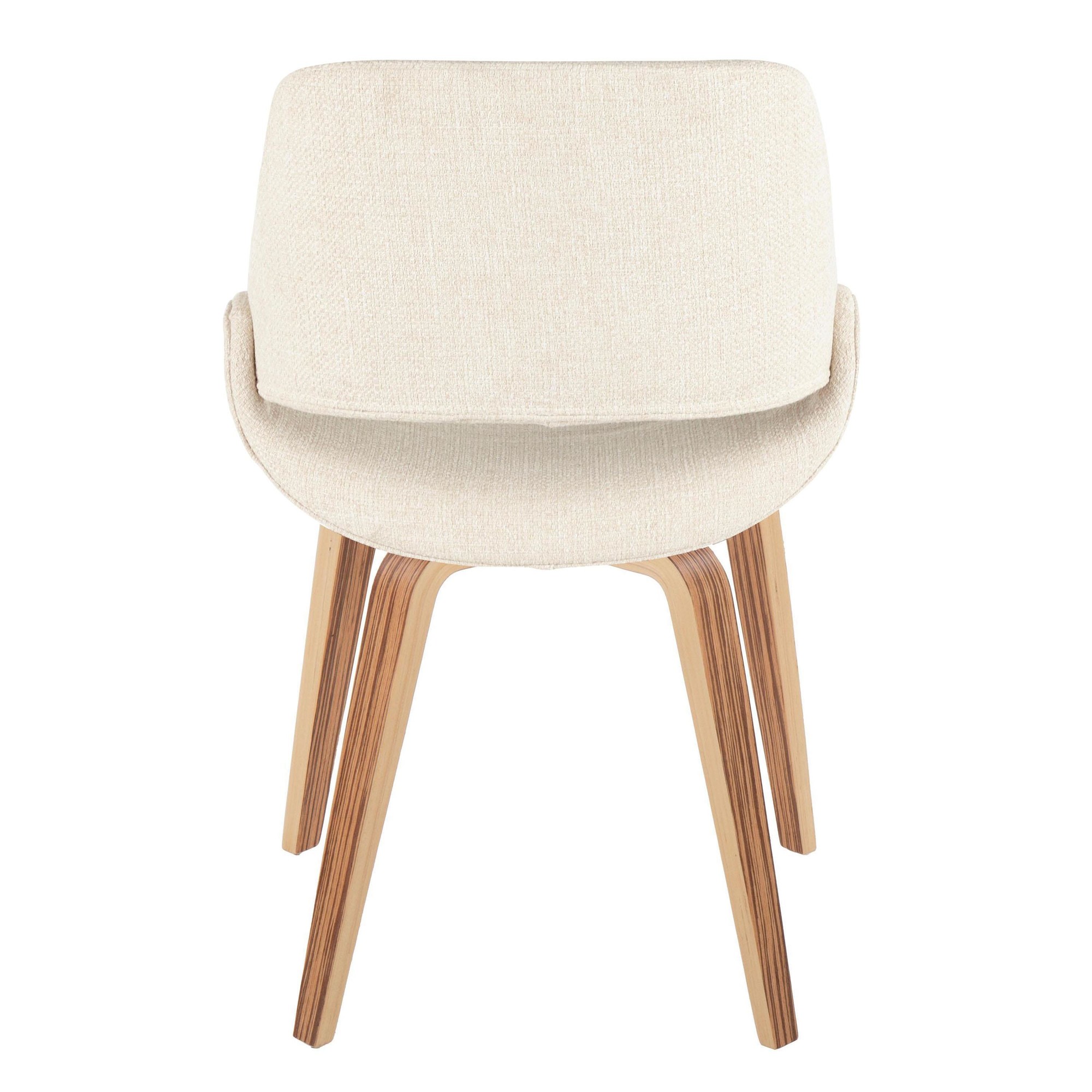 Fabrico Zebra Wood Cream Mid-Century Modern Accent Chairs (Set of 2) 5 Fabrico Zebra Wood Cream Mid-Century Modern Accent Chairs (Set of 2) - Image 5