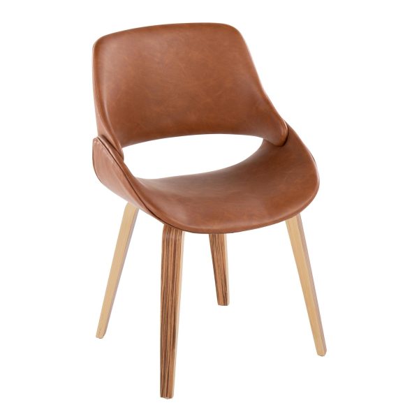 Fabrico ZebraCamel Faux Leather Mid Century Modern Dining Chairs Set of 2 1