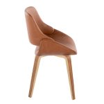 Fabrico Zebra/Camel Faux Leather Mid-Century Modern Dining Chairs (Set of 2)