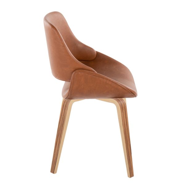 Fabrico ZebraCamel Faux Leather Mid Century Modern Dining Chairs Set of 2 2