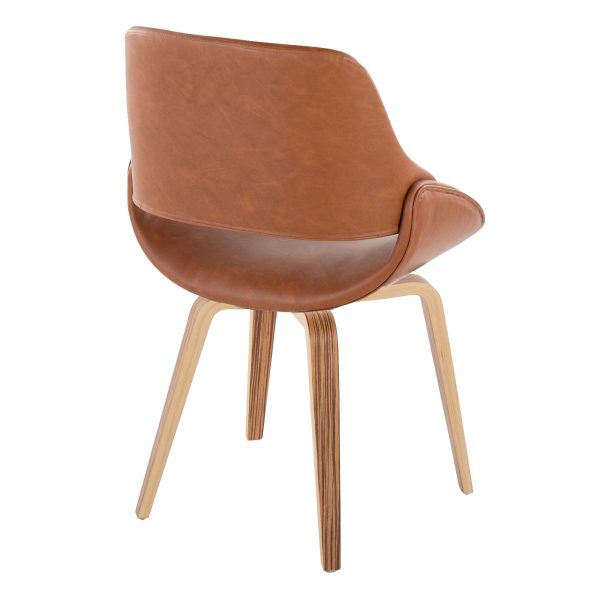Fabrico ZebraCamel Faux Leather Mid Century Modern Dining Chairs Set of 2 3