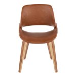 Fabrico Zebra/Camel Faux Leather Mid-Century Modern Dining Chairs (Set of 2)