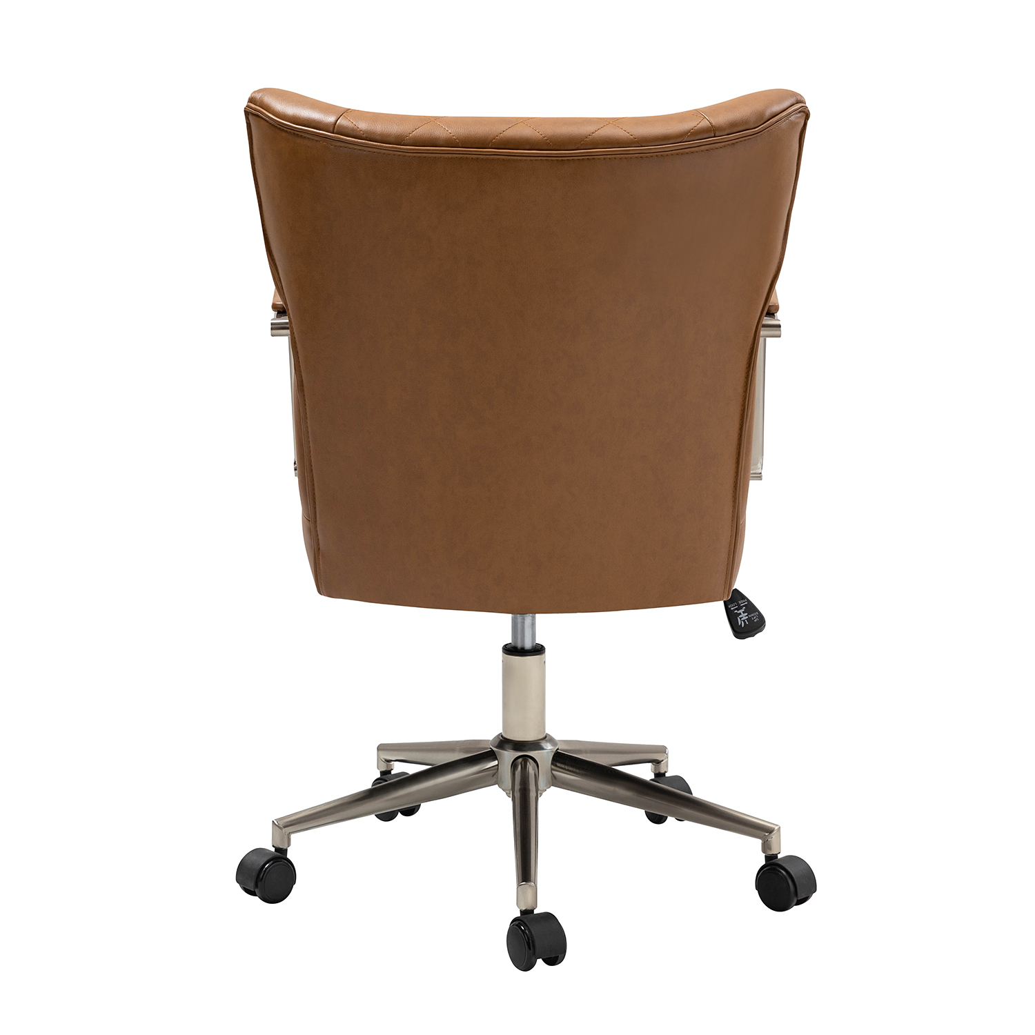 Fabrizius Brown Vegan Leather Diamond Tufted Swivel Office Chair 5 Fabrizius Brown Vegan Leather Diamond Tufted Swivel Office Chair - Image 5