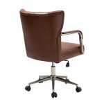 Fabrizius Brown Vegan Leather Diamond Tufted Swivel Task Chair 9 Fabrizius Brown Vegan Leather Diamond Tufted Swivel Task Chair
