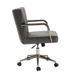 Fabrizius Grey Vegan Leather Diamond Tufted Swivel Task Chair 8 Fabrizius Grey Vegan Leather Diamond Tufted Swivel Task Chair