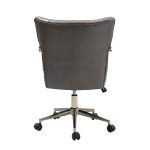 Fabrizius Grey Vegan Leather Diamond Tufted Swivel Task Chair 10 Fabrizius Grey Vegan Leather Diamond Tufted Swivel Task Chair