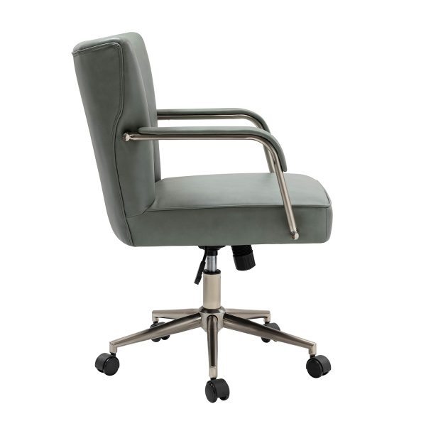Fabrizius Sage Vegan Leather Diamond Tufted Swivel Task Chair 2