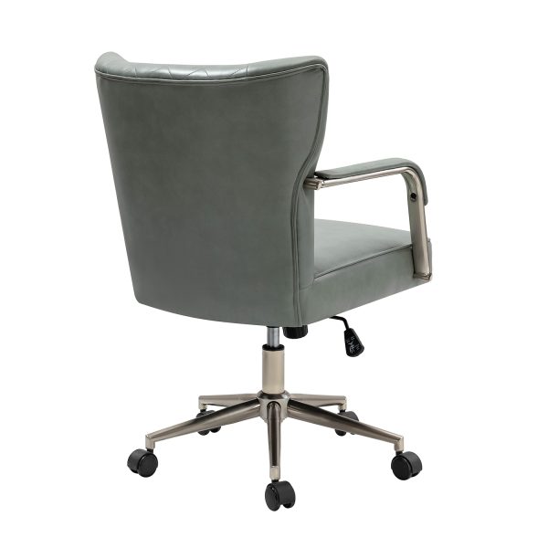 Fabrizius Sage Vegan Leather Diamond Tufted Swivel Task Chair 3
