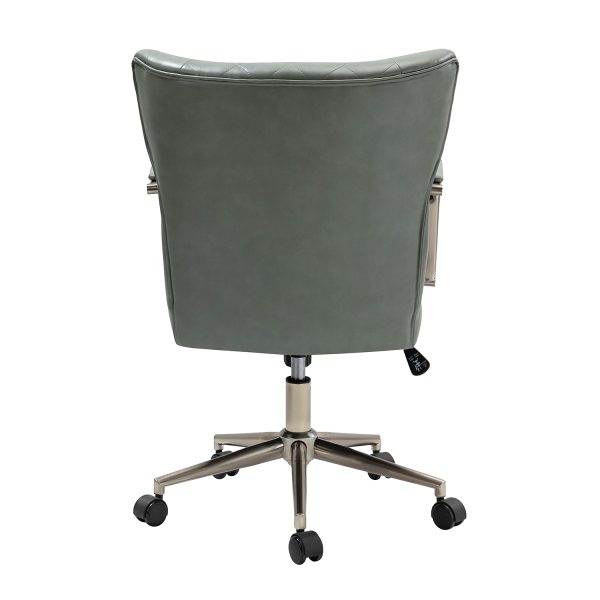 Fabrizius Sage Vegan Leather Diamond Tufted Swivel Task Chair 4