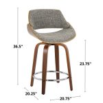 Fabrizzi 24 Mid-Century Grey Swivel Counter Stools (Set of 2) 23 Fabrizzi 24 Mid-Century Grey Swivel Counter Stools (Set of 2)