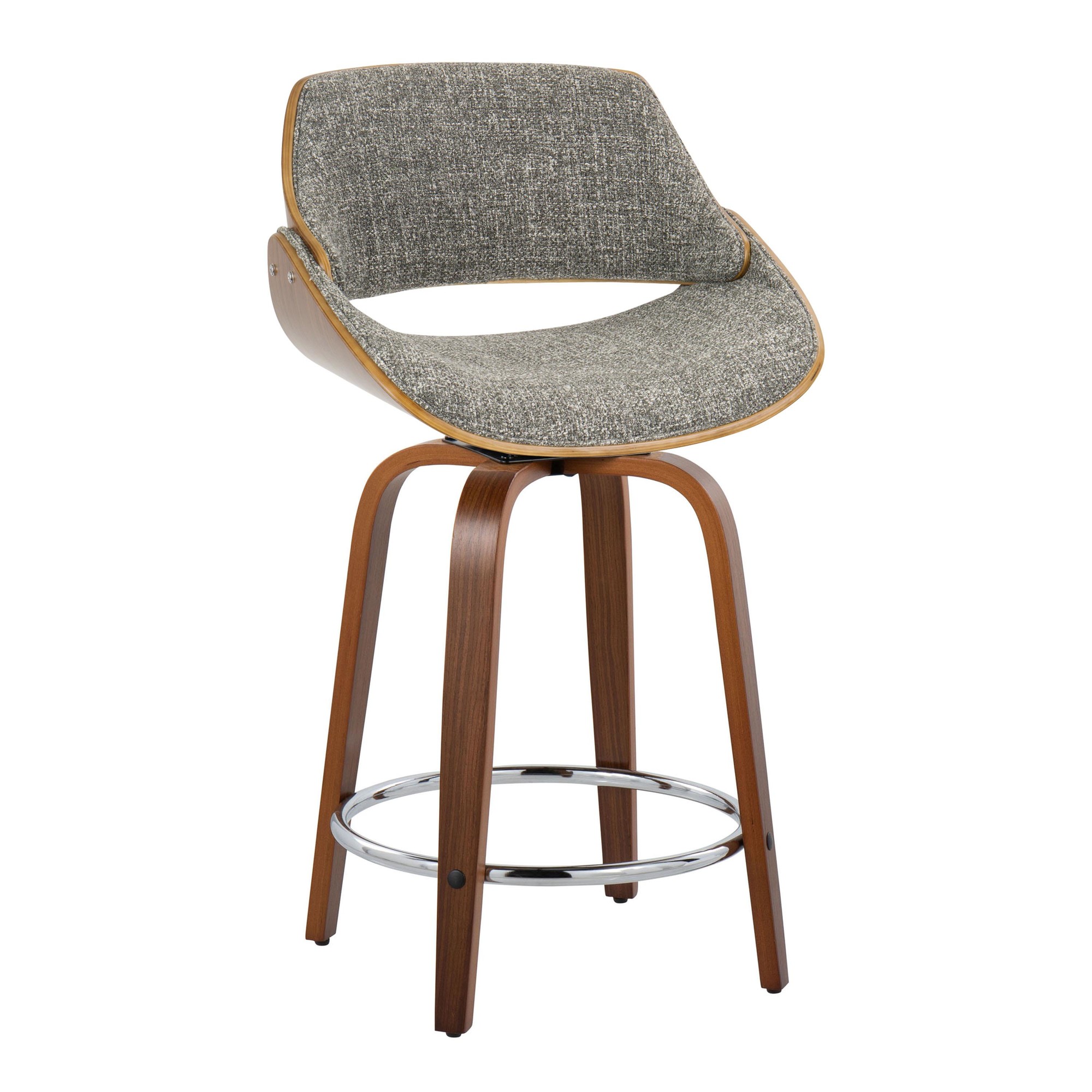 Fabrizzi 24 Mid-Century Grey Swivel Counter Stools (Set of 2) 6 Fabrizzi 24 Mid-Century Grey Swivel Counter Stools (Set of 2) - Image 6