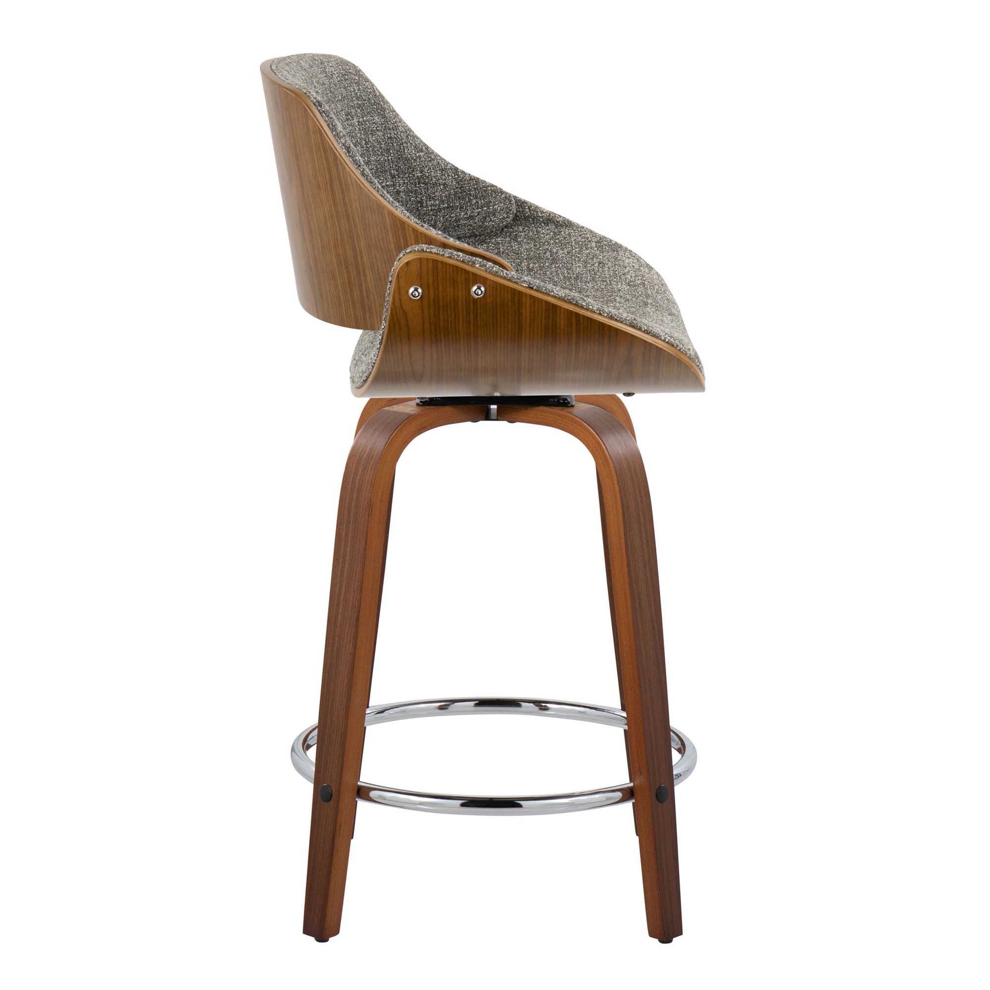 Fabrizzi 24 Mid-Century Grey Swivel Counter Stools (Set of 2) 7 Fabrizzi 24 Mid-Century Grey Swivel Counter Stools (Set of 2) - Image 7