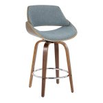 Fabrizzi 26-Inch Blue Mid-Century Modern Swivel Counter Stool (Set of 2) 18 Fabrizzi 26-Inch Blue Mid-Century Modern Swivel Counter Stool (Set of 2)