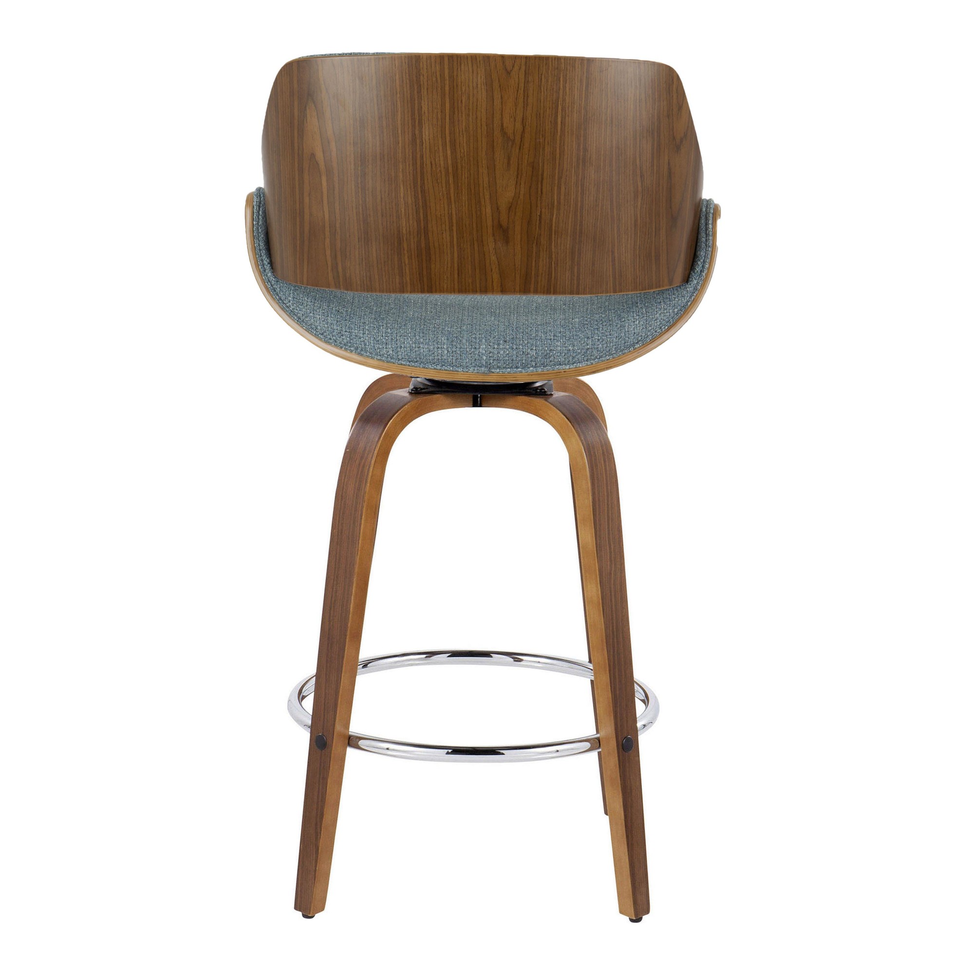 Fabrizzi 26-Inch Blue Mid-Century Modern Swivel Counter Stool (Set of 2) 9 Fabrizzi 26-Inch Blue Mid-Century Modern Swivel Counter Stool (Set of 2) - Image 9