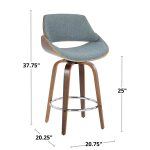 Fabrizzi 26-Inch Mid-Century Modern Grey Swivel Counter Stools (Set of 2) 23 Fabrizzi 26-Inch Mid-Century Modern Grey Swivel Counter Stools (Set of 2)