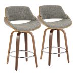 Fabrizzi 26-Inch Mid-Century Modern Grey Swivel Counter Stools (Set of 2) 17 Fabrizzi 26-Inch Mid-Century Modern Grey Swivel Counter Stools (Set of 2)