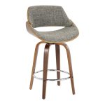 Fabrizzi 26-Inch Mid-Century Modern Grey Swivel Counter Stools (Set of 2) 18 Fabrizzi 26-Inch Mid-Century Modern Grey Swivel Counter Stools (Set of 2)