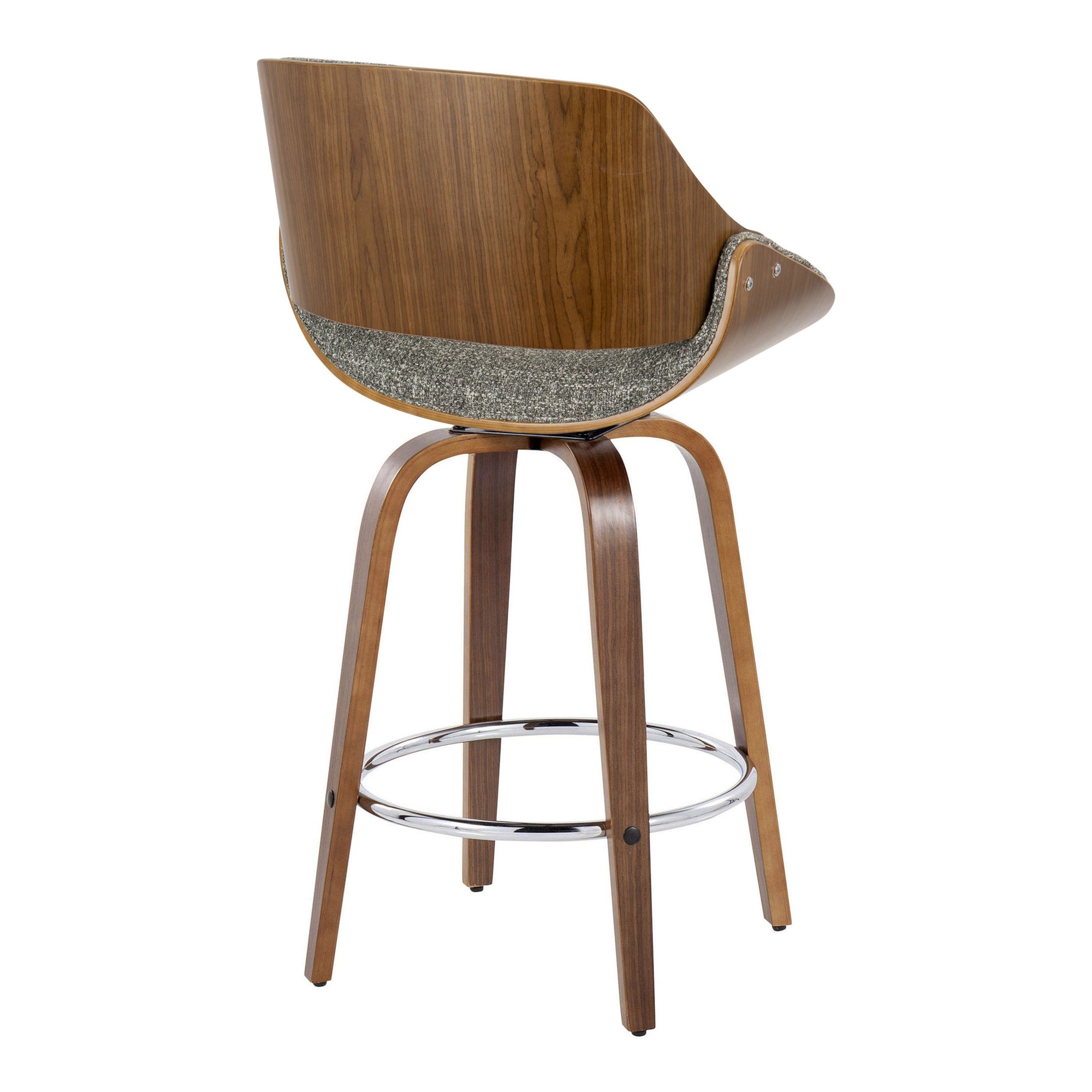 Fabrizzi 26-Inch Mid-Century Modern Grey Swivel Counter Stools (Set of 2) 8 Fabrizzi 26-Inch Mid-Century Modern Grey Swivel Counter Stools (Set of 2) - Image 8