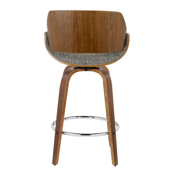 Fabrizzi 26 Inch Mid Century Modern Grey Swivel Counter Stools Set of 2 8