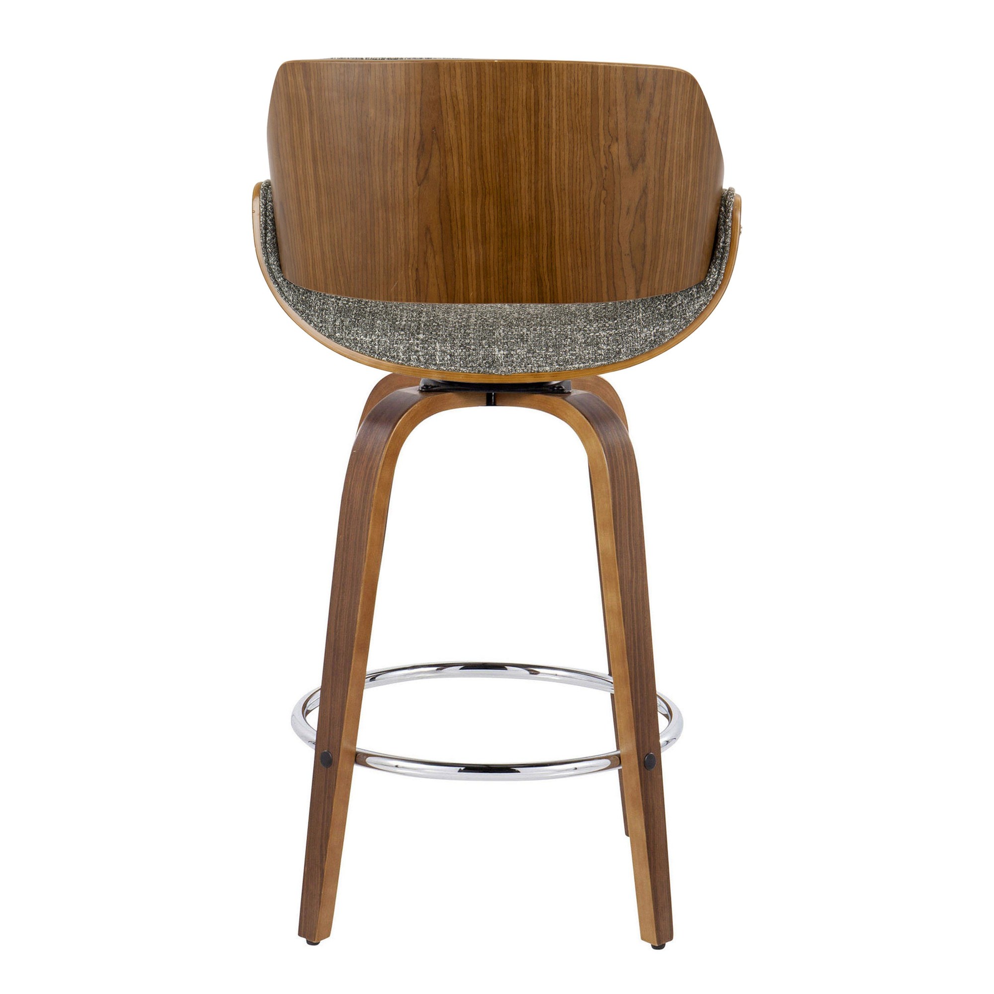 Fabrizzi 26-Inch Mid-Century Modern Grey Swivel Counter Stools (Set of 2) 9 Fabrizzi 26-Inch Mid-Century Modern Grey Swivel Counter Stools (Set of 2) - Image 9