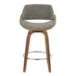 Fabrizzi 26-Inch Mid-Century Modern Grey Swivel Counter Stools (Set of 2) 22 Fabrizzi 26-Inch Mid-Century Modern Grey Swivel Counter Stools (Set of 2)