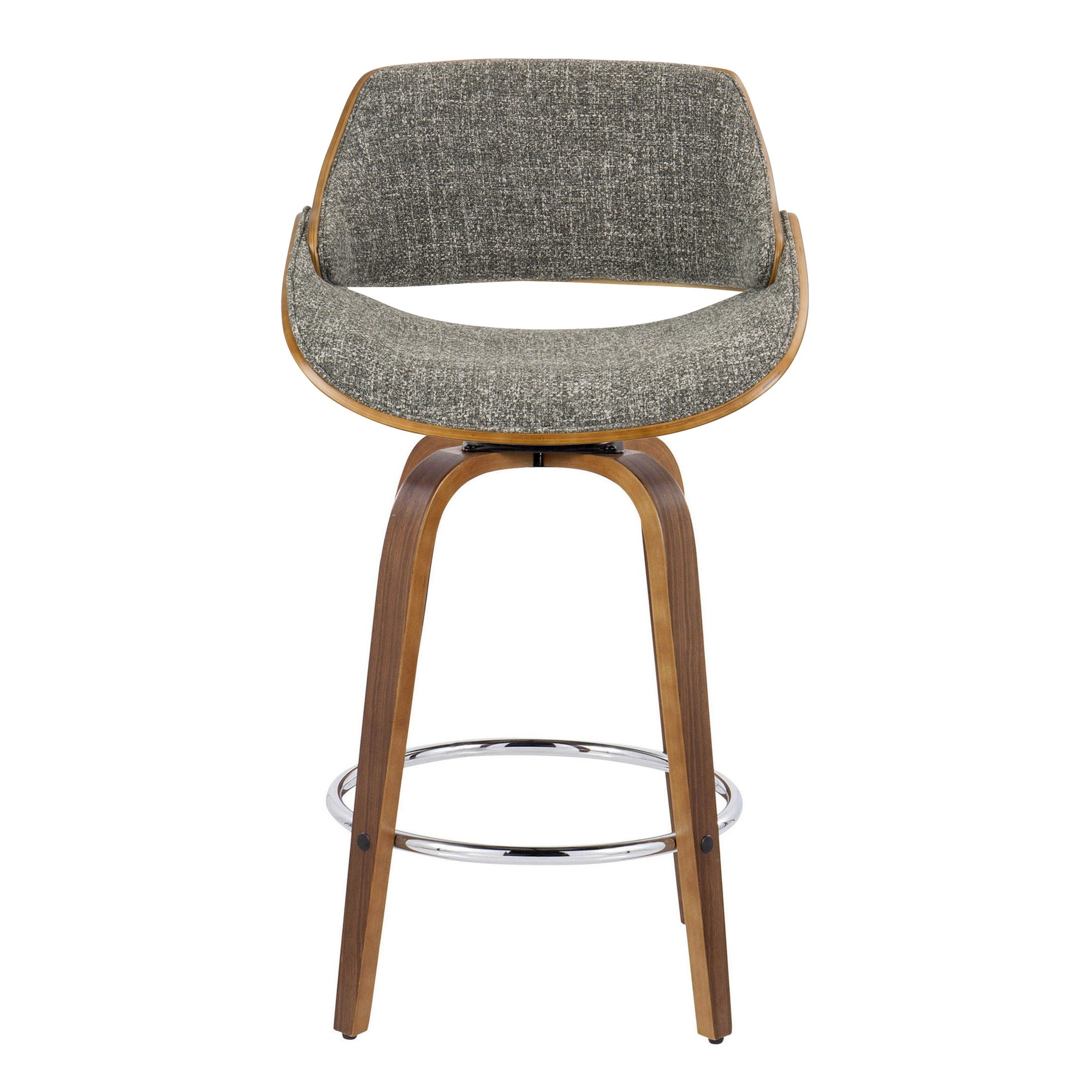 Fabrizzi 26-Inch Mid-Century Modern Grey Swivel Counter Stools (Set of 2) 10 Fabrizzi 26-Inch Mid-Century Modern Grey Swivel Counter Stools (Set of 2) - Image 10