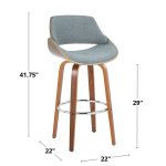 Fabrizzi 30 Mid-Century Modern Blue Swivel Barstool Pair (Set of 2) 23 Fabrizzi 30 Mid-Century Modern Blue Swivel Barstool Pair (Set of 2)