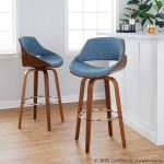 Fabrizzi 30 Mid-Century Modern Blue Swivel Barstool Pair (Set of 2) 13 Fabrizzi 30 Mid-Century Modern Blue Swivel Barstool Pair (Set of 2)