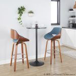 Fabrizzi 30 Mid-Century Modern Blue Swivel Barstool Pair (Set of 2) 15 Fabrizzi 30 Mid-Century Modern Blue Swivel Barstool Pair (Set of 2)