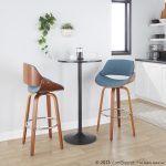 Fabrizzi 30 Mid-Century Modern Blue Swivel Barstool Pair (Set of 2) 16 Fabrizzi 30 Mid-Century Modern Blue Swivel Barstool Pair (Set of 2)
