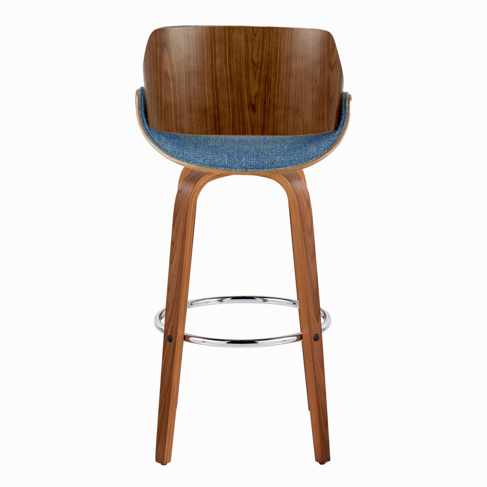 Fabrizzi 30 Mid-Century Modern Blue Swivel Barstool Pair (Set of 2) 9 Fabrizzi 30 Mid-Century Modern Blue Swivel Barstool Pair (Set of 2) - Image 9