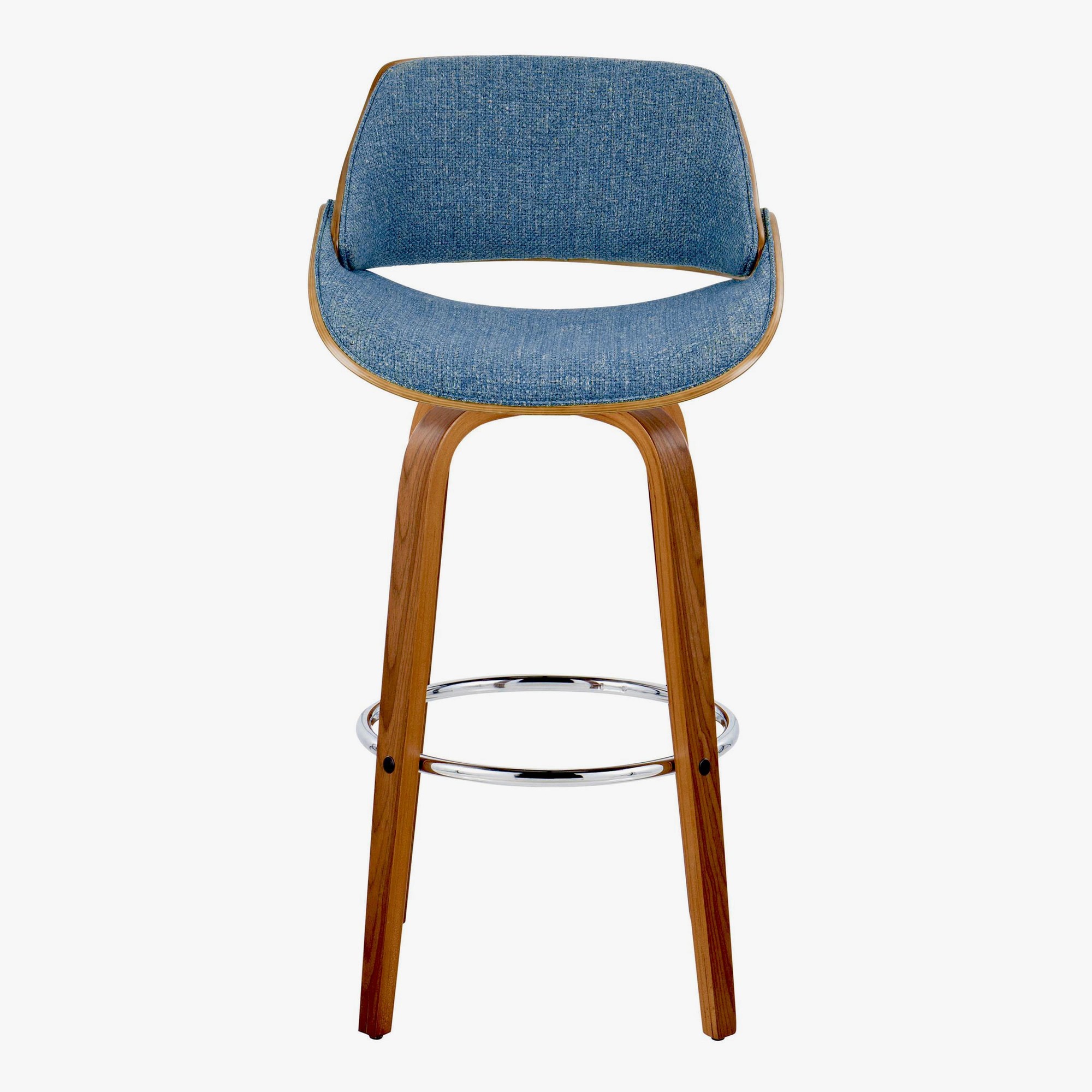 Fabrizzi 30 Mid-Century Modern Blue Swivel Barstool Pair (Set of 2) 10 Fabrizzi 30 Mid-Century Modern Blue Swivel Barstool Pair (Set of 2) - Image 10