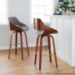Fabrizzi 30 Mid-Century Modern Grey Swivel Barstools (Set of 2) 13 Fabrizzi 30 Mid-Century Modern Grey Swivel Barstools (Set of 2)