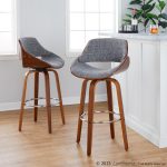 Fabrizzi 30 Mid-Century Modern Grey Swivel Barstools (Set of 2) 12 Fabrizzi 30 Mid-Century Modern Grey Swivel Barstools (Set of 2)
