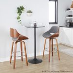 Fabrizzi 30 Mid-Century Modern Grey Swivel Barstools (Set of 2) 15 Fabrizzi 30 Mid-Century Modern Grey Swivel Barstools (Set of 2)