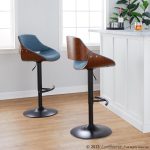 Fabrizzi Blue Mid-Century Modern Adjustable Barstools (Set of 2) 15 Fabrizzi Blue Mid-Century Modern Adjustable Barstools (Set of 2)