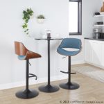 Fabrizzi Blue Mid-Century Modern Adjustable Barstools (Set of 2) 16 Fabrizzi Blue Mid-Century Modern Adjustable Barstools (Set of 2)