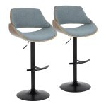 Fabrizzi Blue Mid-Century Modern Adjustable Barstools (Set of 2) 18 Fabrizzi Blue Mid-Century Modern Adjustable Barstools (Set of 2)